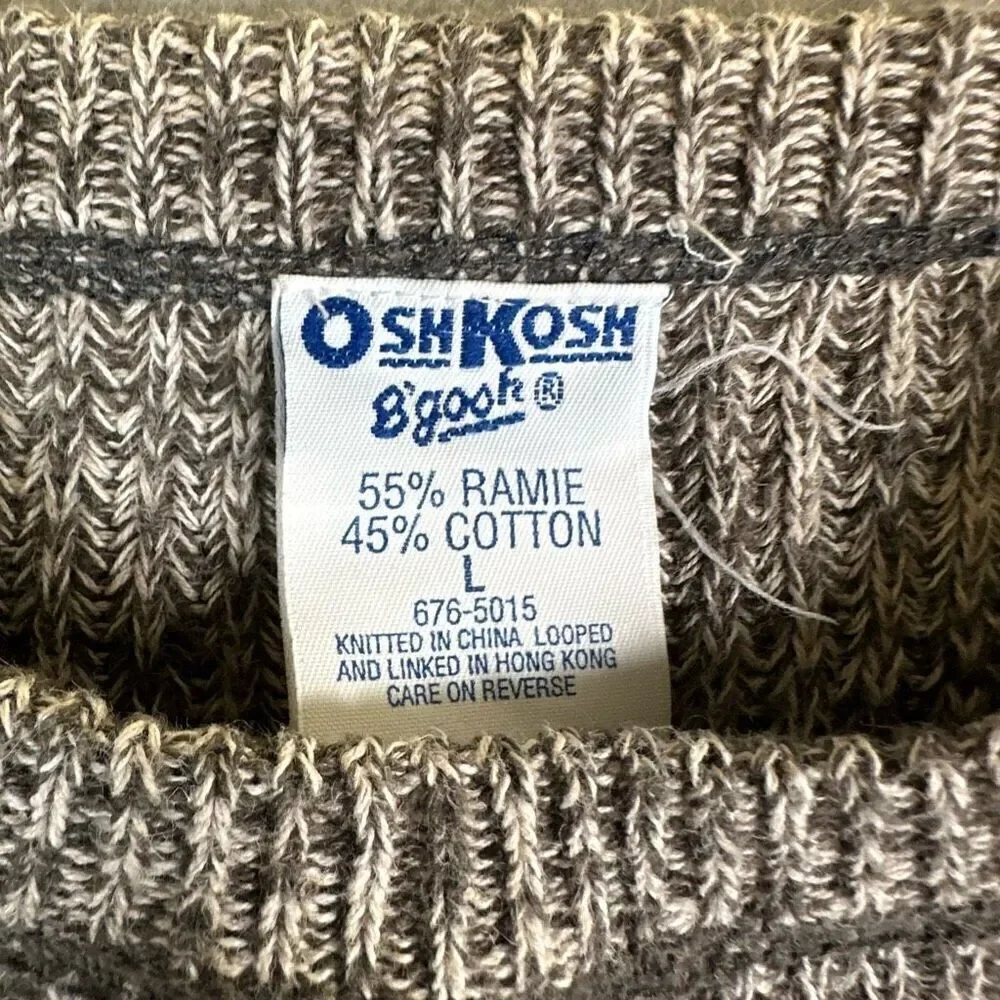 Osh Kosh B' Gosh Toddler Boys Size Large Pullover Sweater Gray Black Long Sleeve